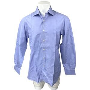 M Bardelli Milano Men's Blue Long Sleeve Button Down Dress Shirt Top Size 42